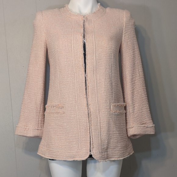 Alice & Olivia Pink Textured Blazer Jacket - Picture 3 of 13